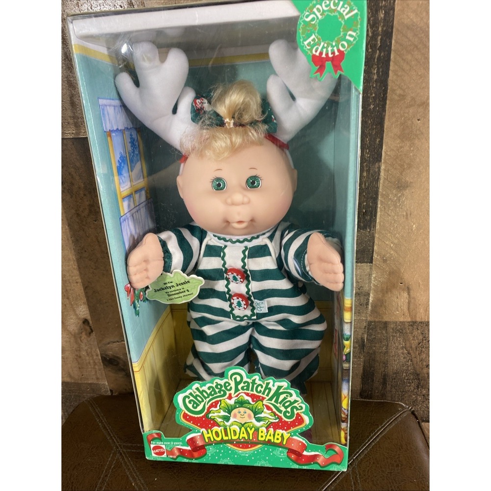 Vintage 1998 CABBAGE PATCH KIDS Holiday Baby Mattel #18613 Dec 5 Jackelyn Jessie